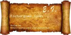 Esztergomi Iván névjegykártya